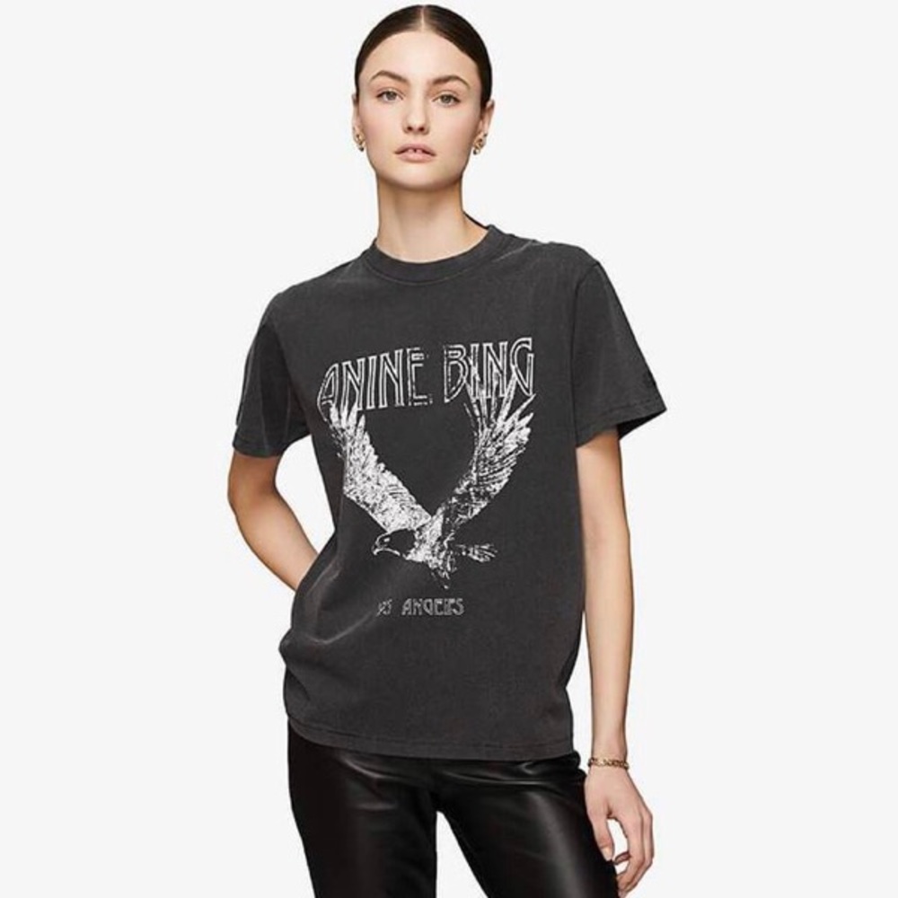 Anine Bing Lili Tee Eagle Dark Wash Sz M